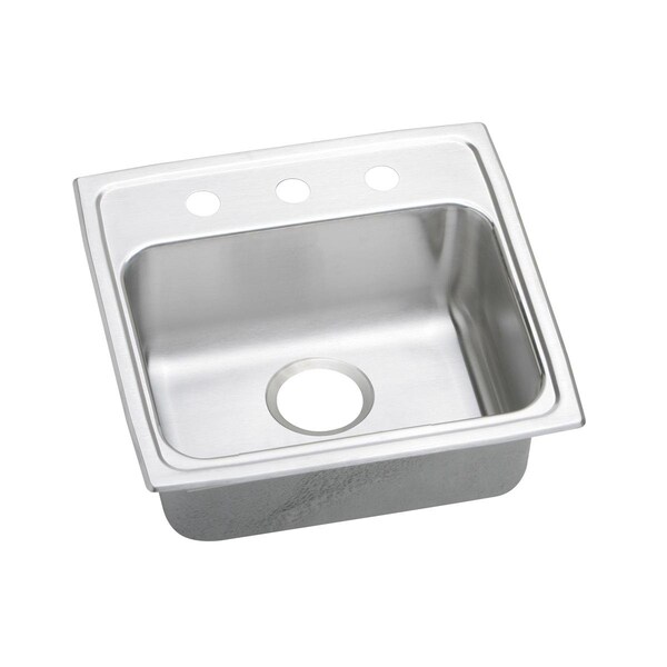 Elkay Lustertone Stainless Steel 19 X 18 X 6 Single Bowl Top Mount Ada Sink LRADQ191860OS4 - main